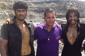 With Arjun Kapoor and Ranveer Singh on the sets of 'Gunday'